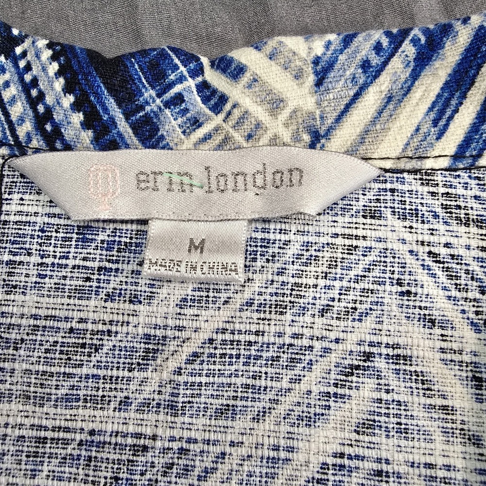 Erin London Womens Large Multicolor Abstract 3/4 Sleeve Zip Front Unlined Jacket - Picture 3 of 11
